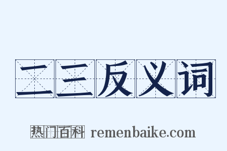 二三反义词是什么意思的图片